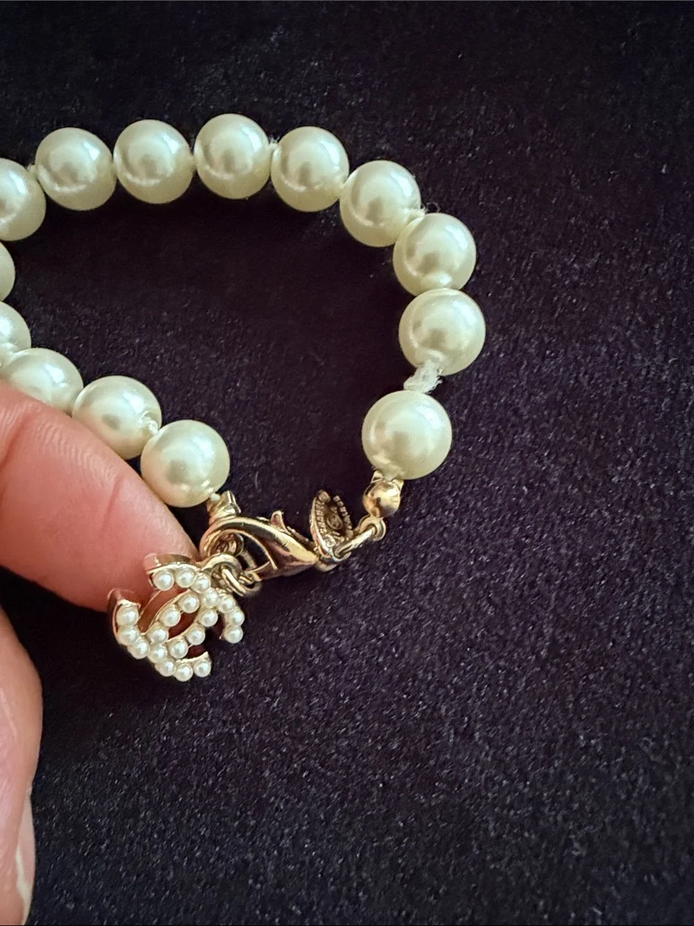 Chanel Pearl Charm Bracelet in Ivory and Gold